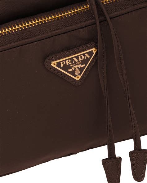 brown nylon prada bag|Prada nylon makeup pouch.